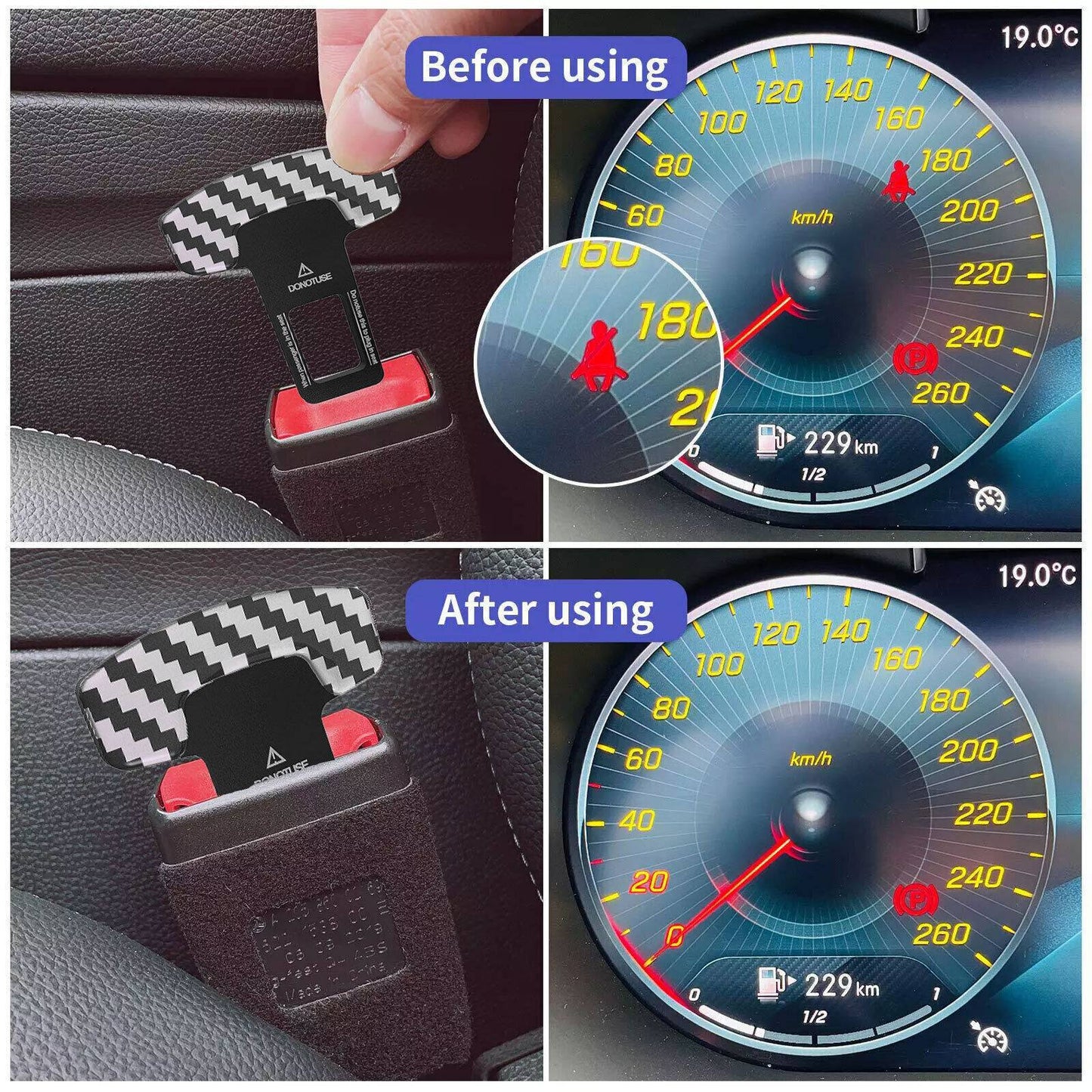 2x Car Seat Belt Clips Car Seat Belt-Universal Car Seat For Most Vehicles