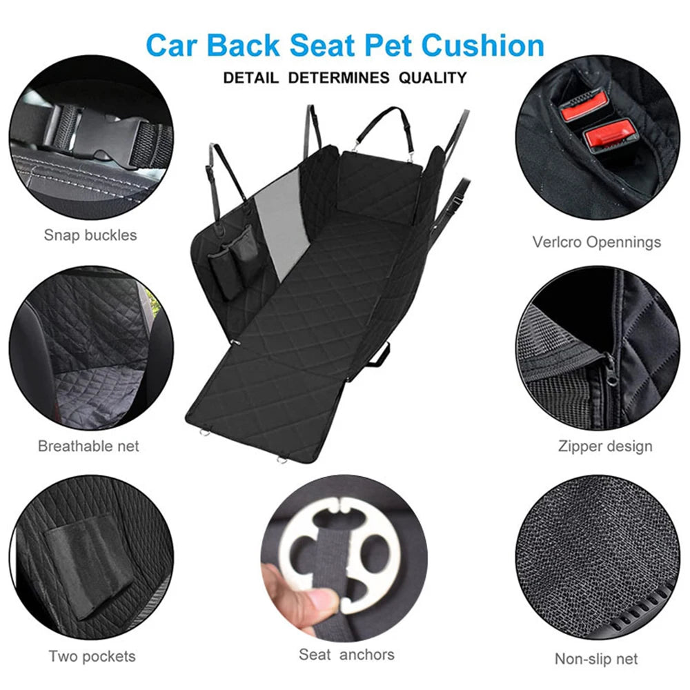 1PC Winter Dog Seat Cover for Back Seat, Waterproof with Mesh Window, Scratch Prevent Anti-slip Dog Car Hammock, Standard