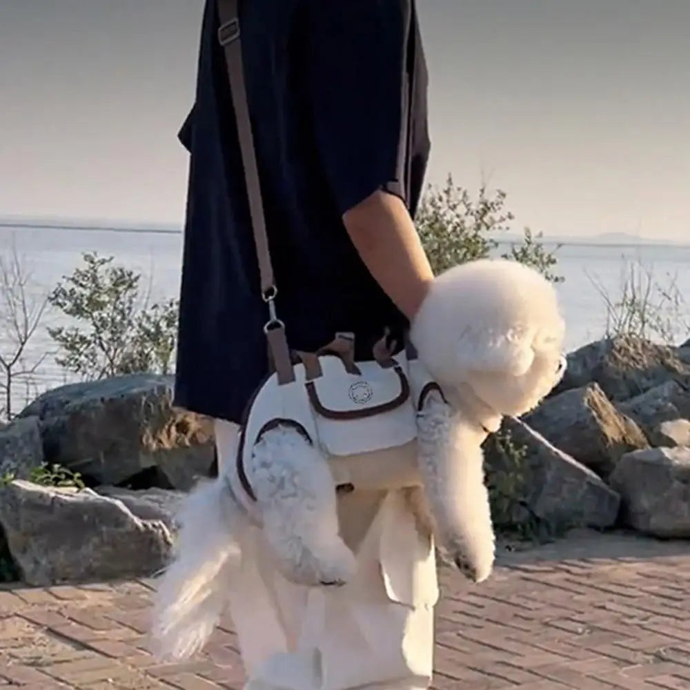 Small Dog Carrier Sling for Puppy Adjustable Breathable Pet Pouch with Pocket Hands-Free Cat Carrier Backpack for Travel Hiking
