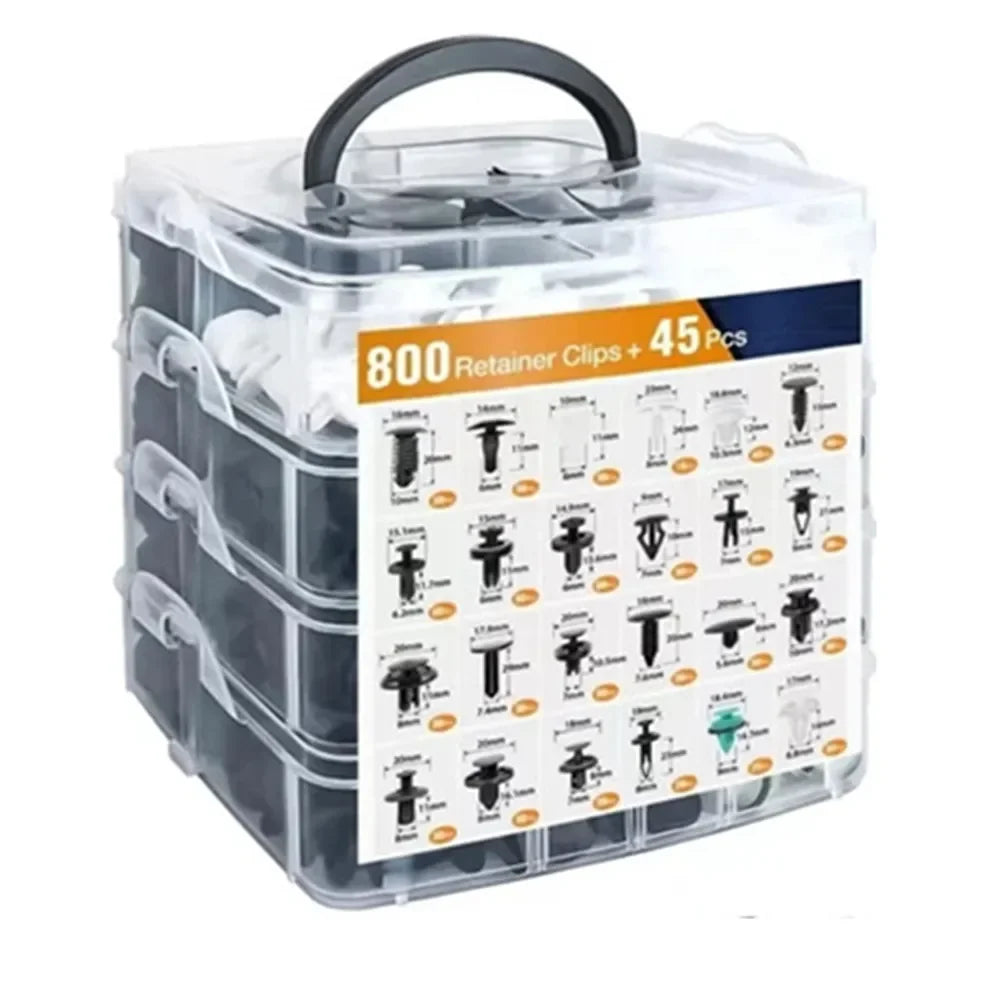 Car Plastic Fastener Clip Kit – 16 Sizes, ABS