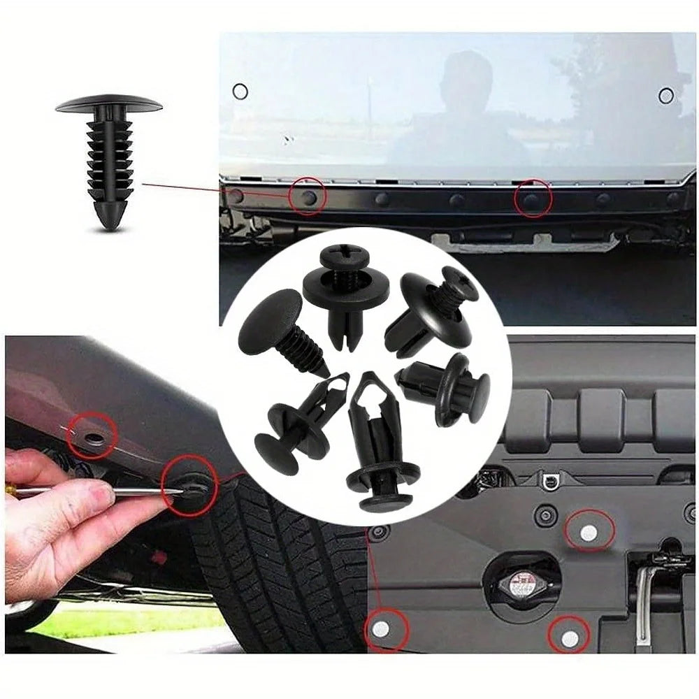Car Plastic Retainer Clip Kit – 190pcs, 6 Sizes