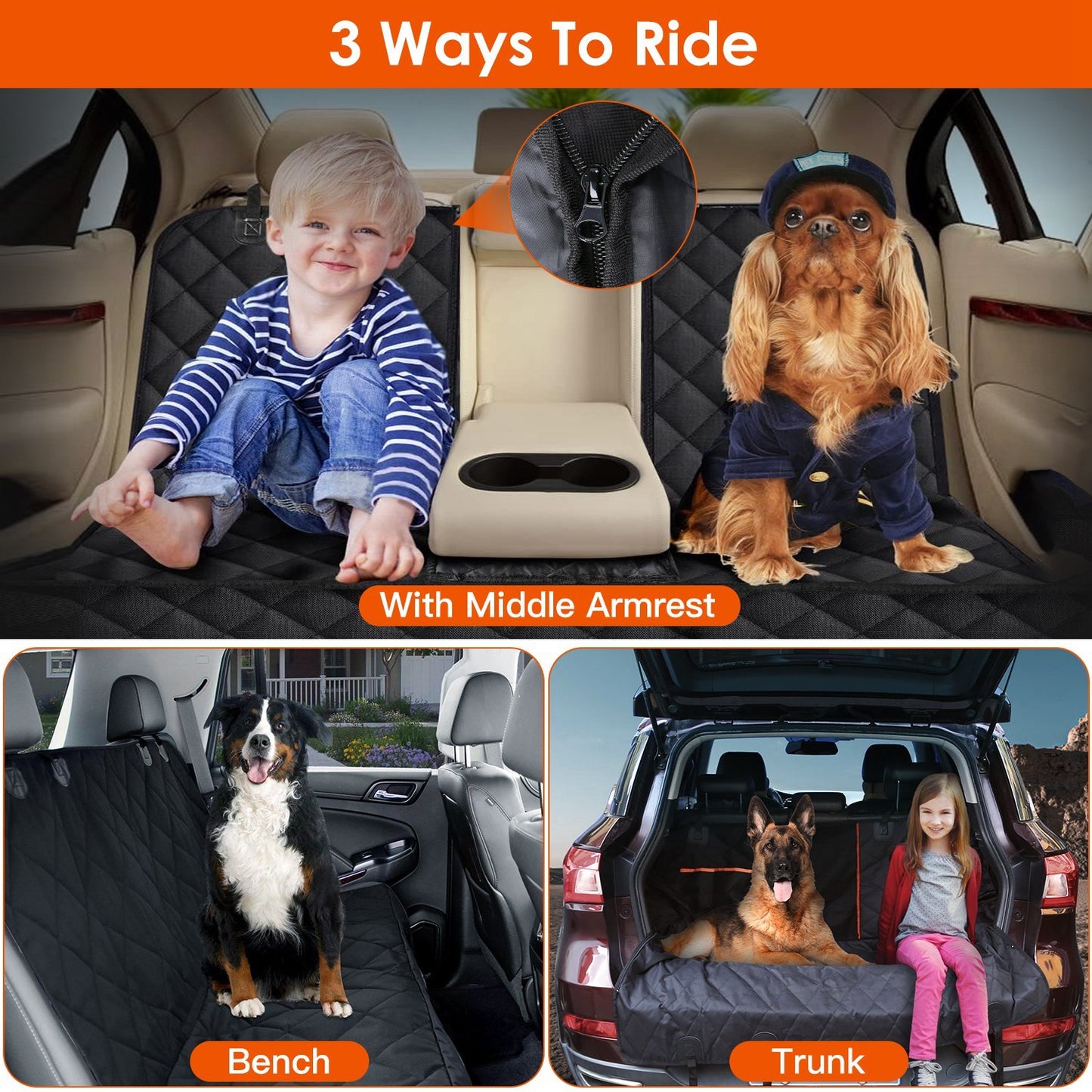 Waterproof God Car Seat Cover with Seat Belt - Fits Cars, Trucks & SUVs