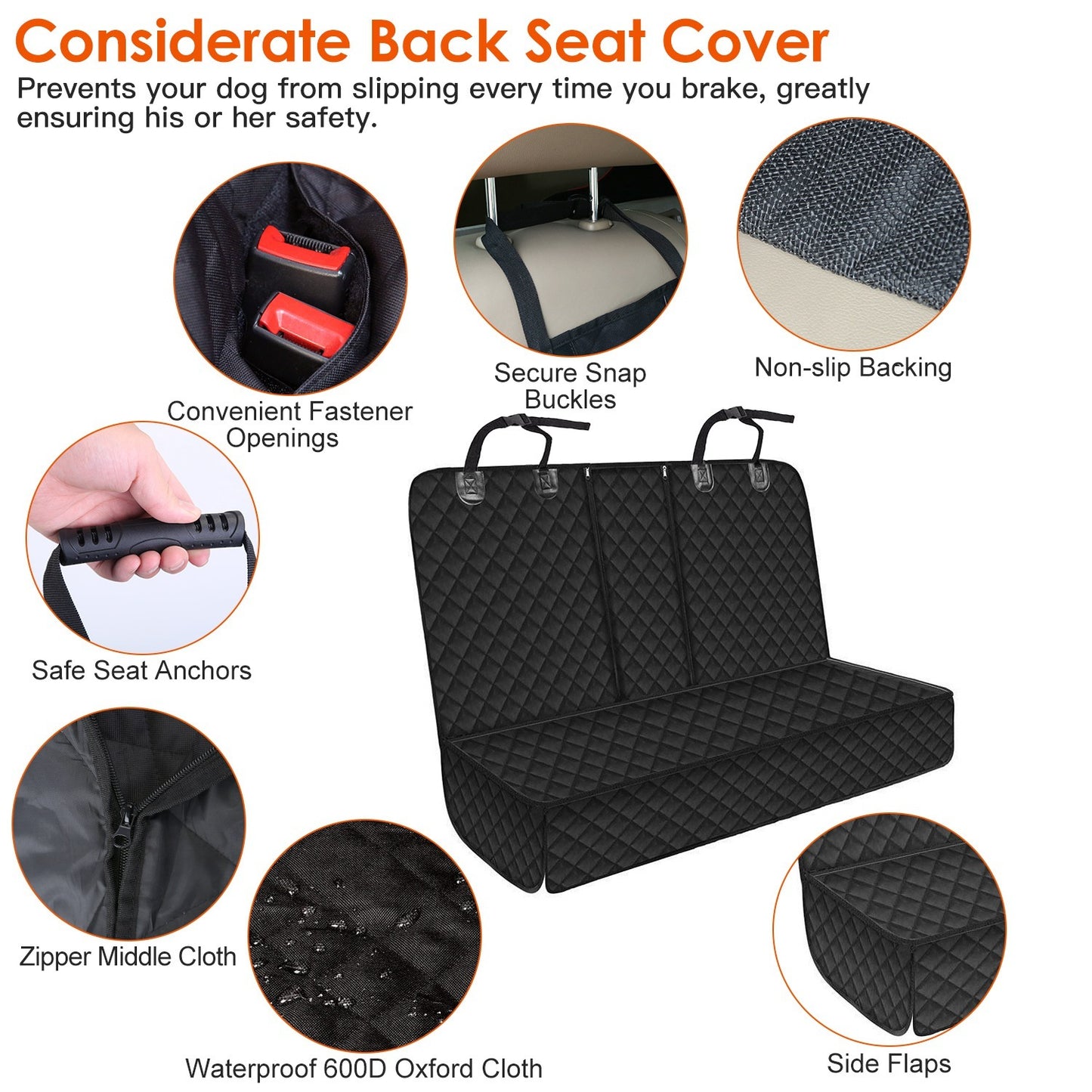 Waterproof God Car Seat Cover with Seat Belt - Fits Cars, Trucks & SUVs