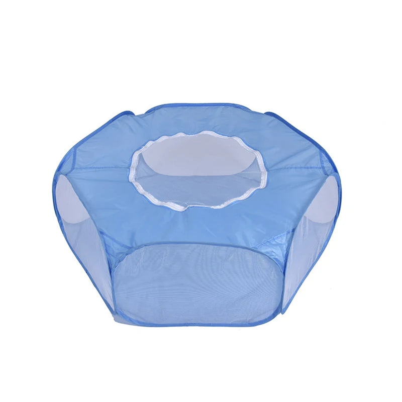Portable Foldable Pet Playpen – Transparent Tent for Dogs, Rabbits & Small Pets