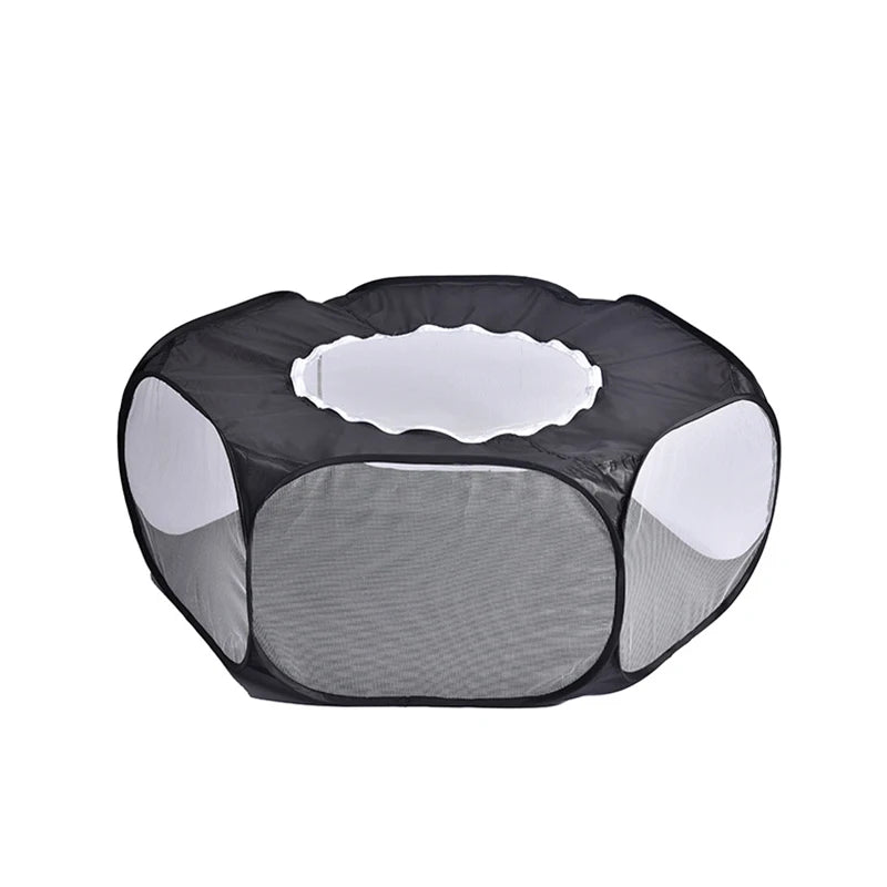 Portable Foldable Pet Playpen – Transparent Tent for Dogs, Rabbits & Small Pets