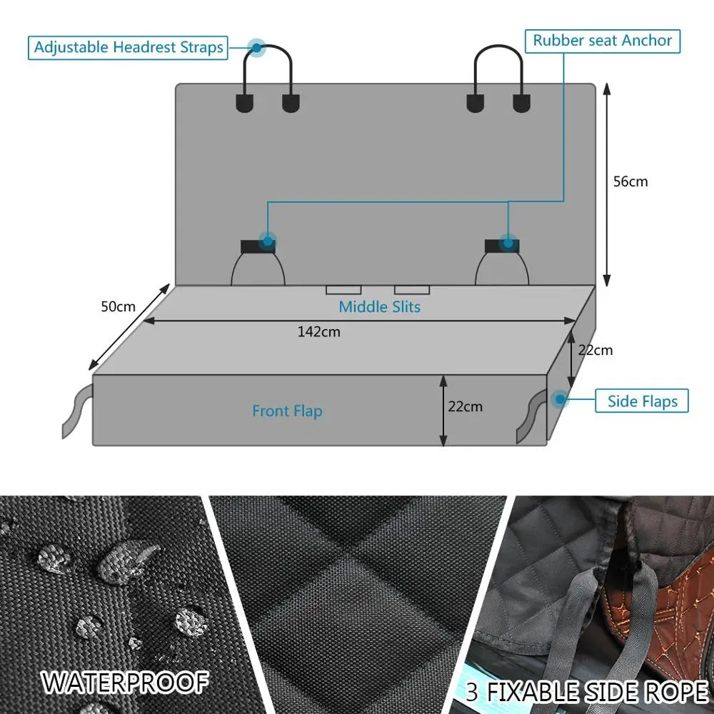 Dog Car Seat Cover with Armrest Access – Waterproof, Universal Fit