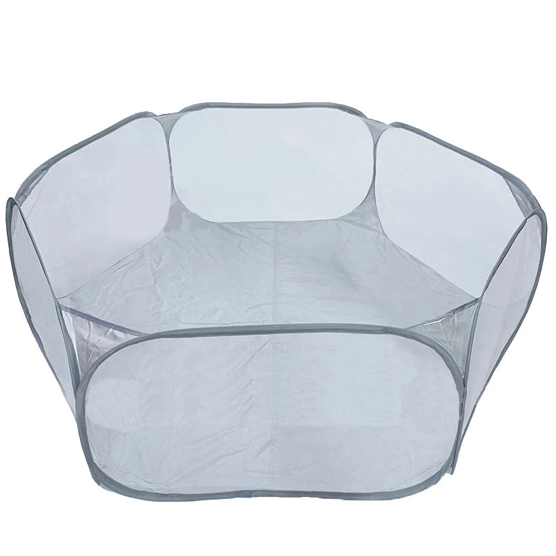 Portable Foldable Pet Playpen – Transparent Tent for Dogs, Rabbits & Small Pets
