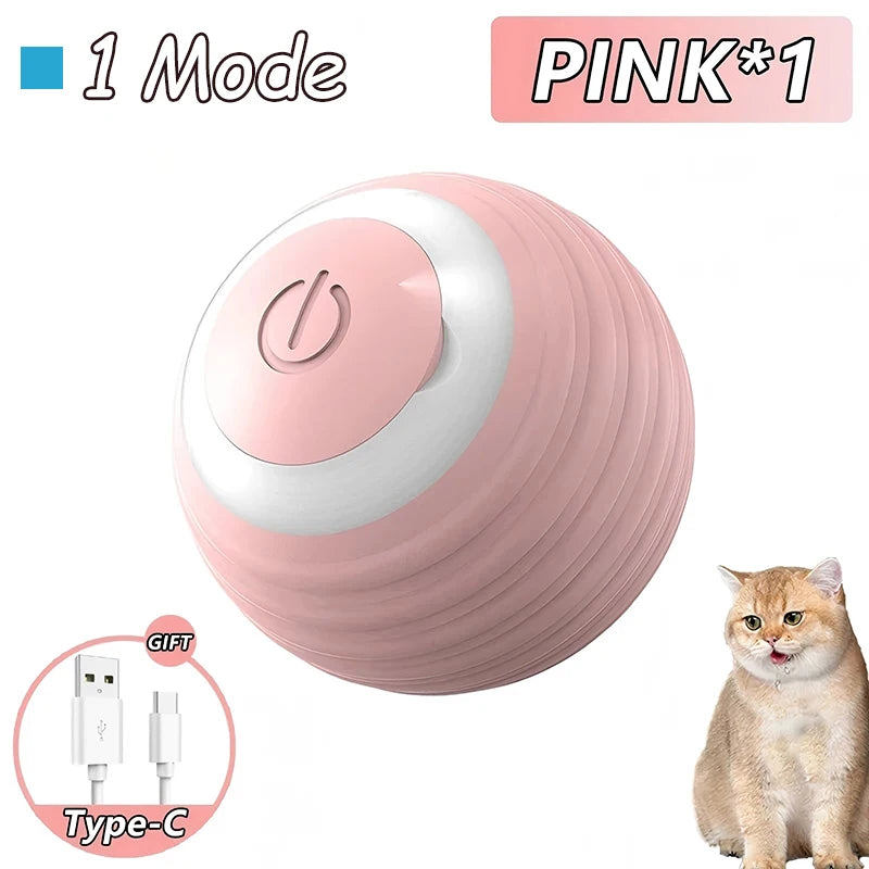 Smart Auto-Rolling Cat Ball Toy – Rechargeable, 1 or 2pcs