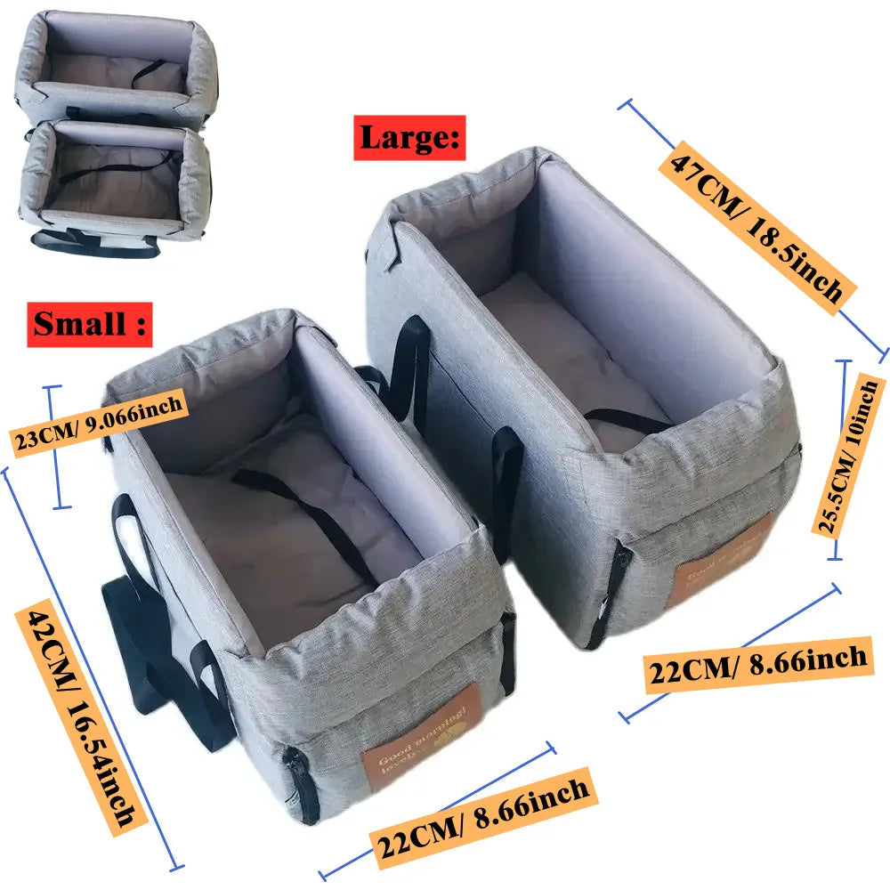 Console Booster Dog Car Seat & Carrier – Small Dogs & Cats, Center Armrest