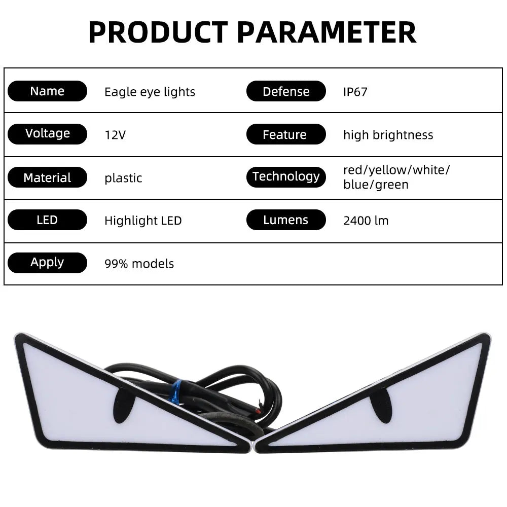 Universal LED Demon Eyes Headlight Decoration – 1 Pair