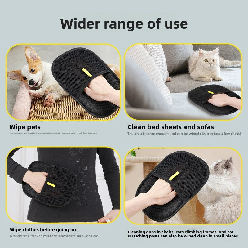 Pet Grooming & Hair Removal Gloves – Static Dedusting