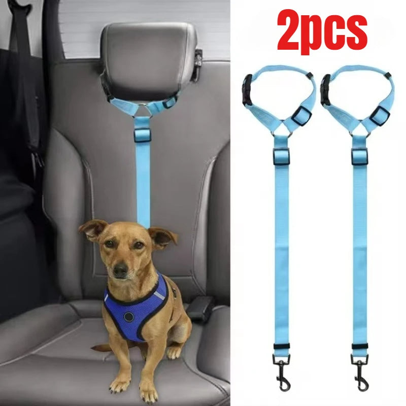 Dog Car Seat Belt – Nylon, Adjustable, 2pcs