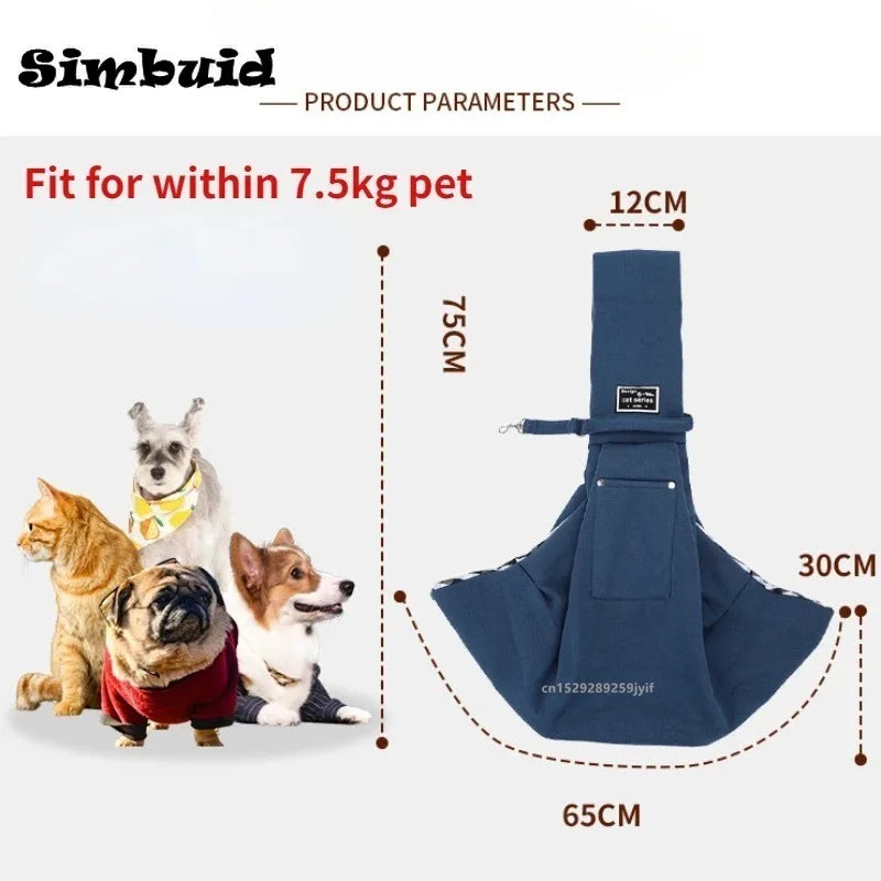Crossbody Shoulder Sling Pet Carrier Bag – Portable, Up to 7.5kg