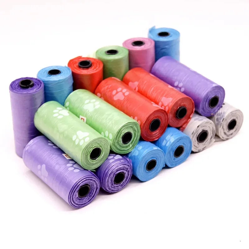 Dog Poop Bag Plastic Dog Waste Bags Disposable For Doggie Pets Poop Outdoor Walking Travel Mixed Colors