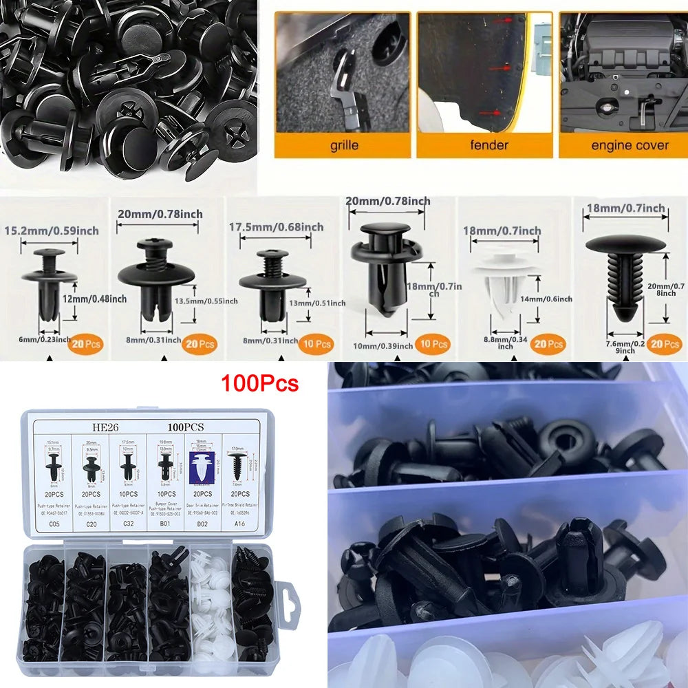 Automotive Fastener Clip Assortment – Body Push Retainer Kit
