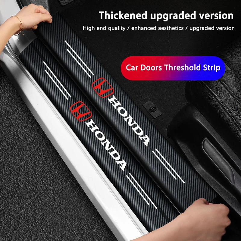 Honda Door Sill Protector Stickers – Carbon Fiber Leather