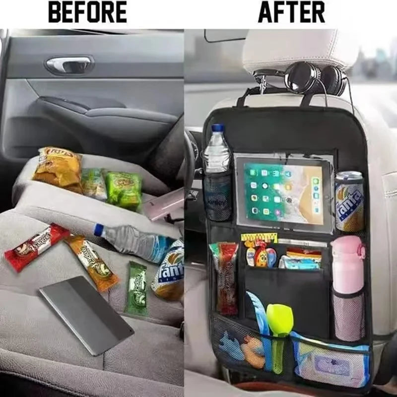 Car Seat Back Organizer with Tablet Holder – Oxford Fabric
