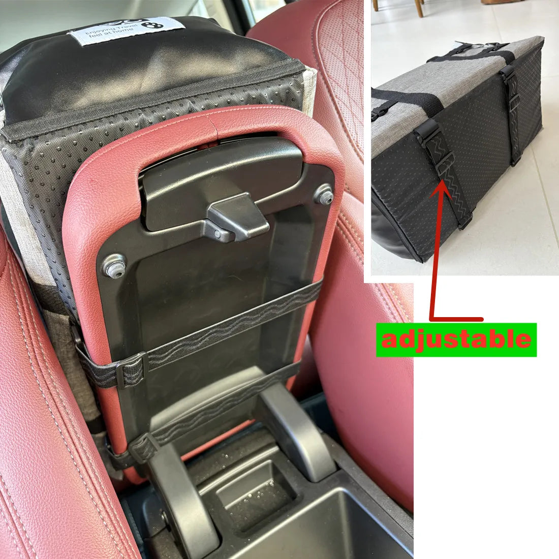Leather Car Pet Seat for Small Dogs & Cats – Central Console, Up to 5kg