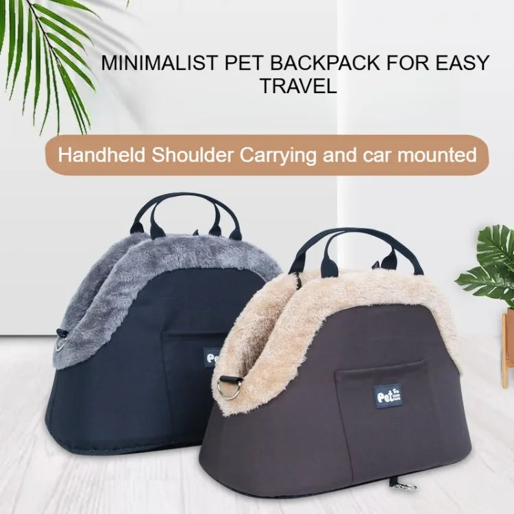 Winter Plush Pet Carrier Bag – 3-Way Carry, 10kg, 46x26x32cm