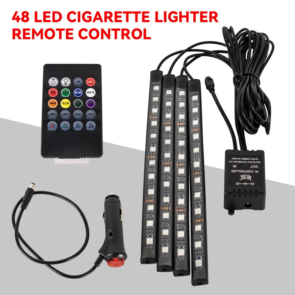 RGB LED Car Interior Ambient Light – Music & App Control