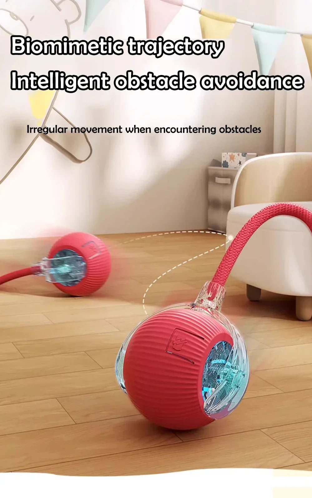 1~3pcs Cat Interactive Ball Toy Automatic Rolling Ball Tail Rechargeable Smart Pet Electric Toy Dog Cat Training Imitate Mouse