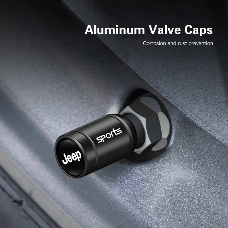 Jeep Aluminum Tire Valve Stem Caps – 4pcs