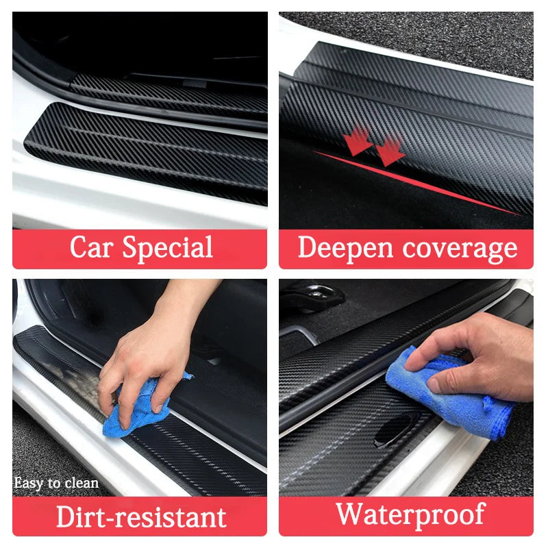 Honda Door Sill Protector Stickers – Carbon Fiber Leather
