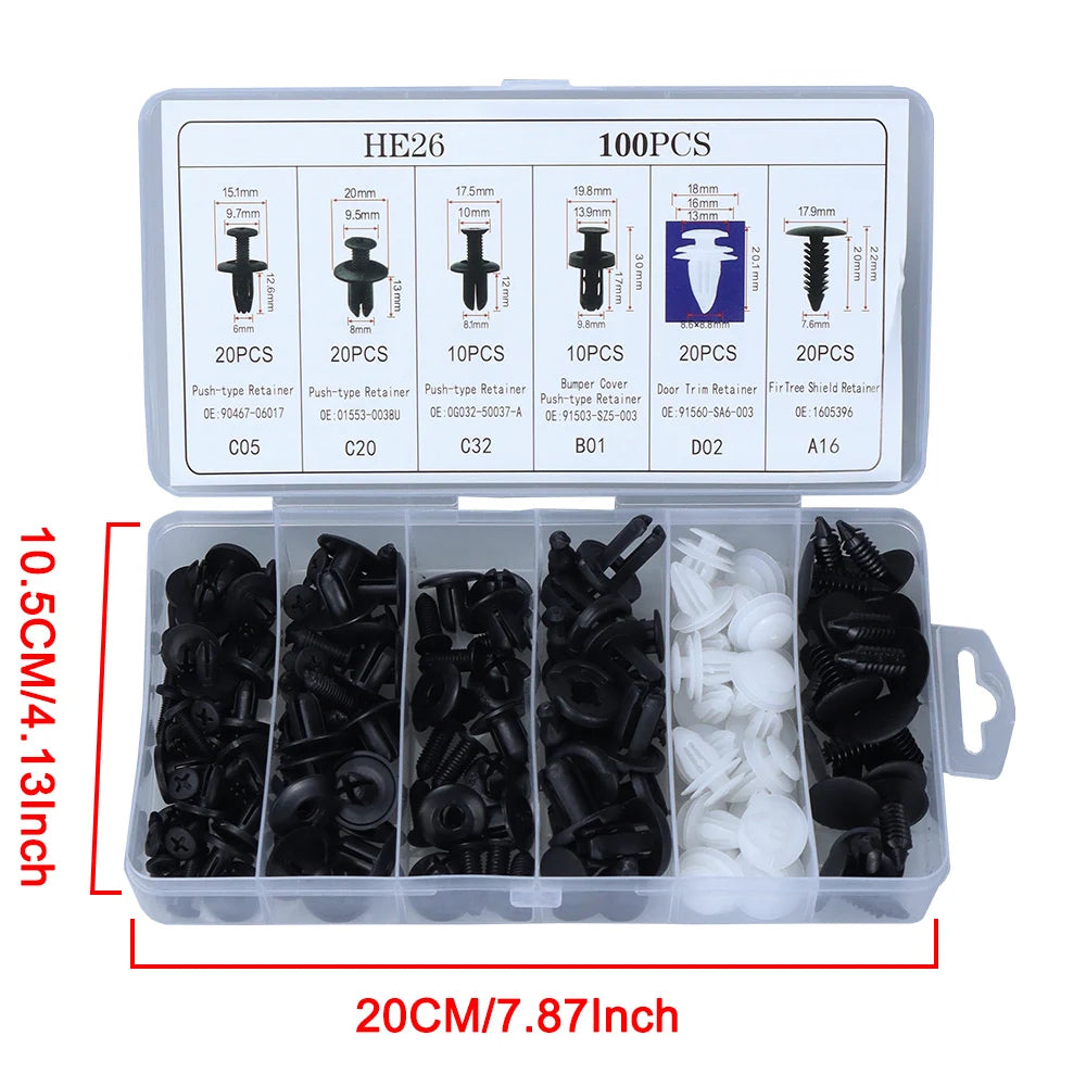 Automotive Fastener Clip Assortment – Body Push Retainer Kit