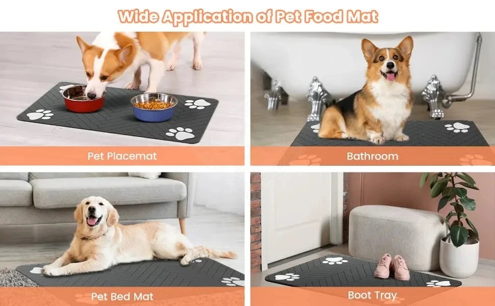 Absorbent Pet Feeding Mat – Waterproof, Non-Slip