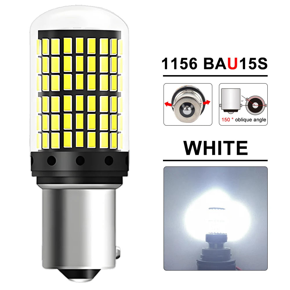 T20 7443 / 1156 BA15S LED Bulbs – 144SMD, 2000LM