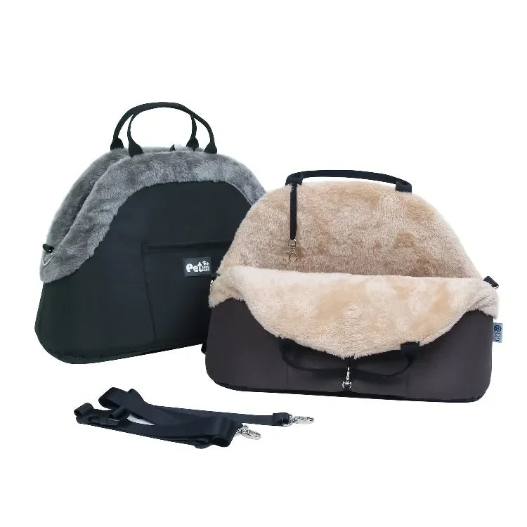 Winter Warm Plush Pet Carrying Bag Small Dog Cat 10kg Load-bearing Travel Portable Cat Dog Car Passenger Seat Safety Bag 애완동물 가방