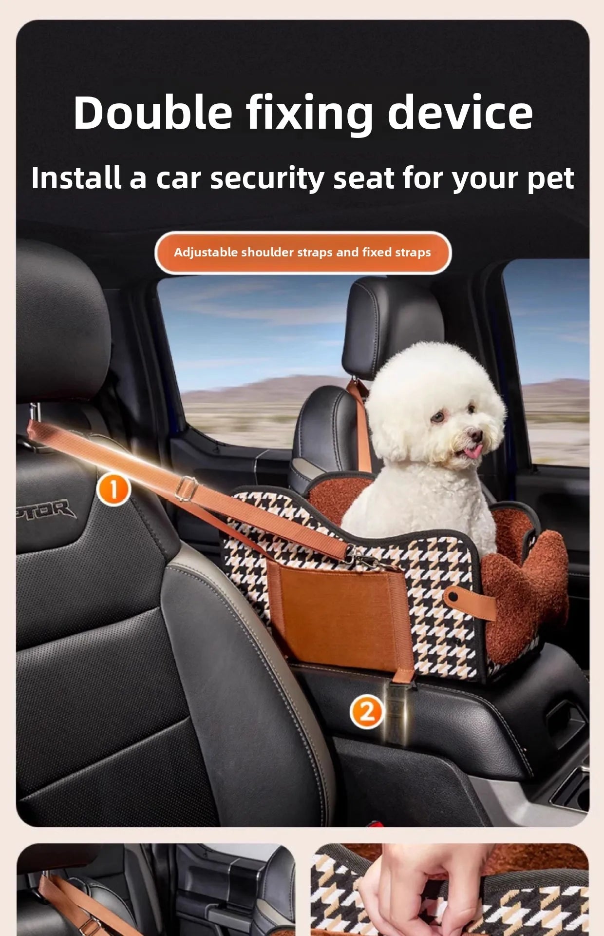 Car Dog Bed Center Console Pet Safety Seat Cushion for Cats Dog Cat Travel Car Accessories Carriers Dog Safety Kennel Armrest