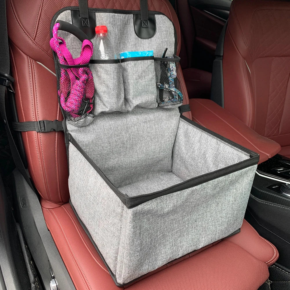 Dog Booster Car Seat with Storage Pockets – Small to Medium Dogs
