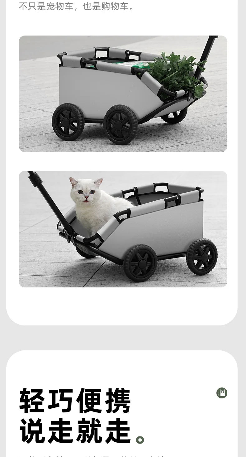 Pet Stroller for Dogs To Go Out Foldable Lightweight Small and Medium-sized Dog Stroller for Walking Dogs