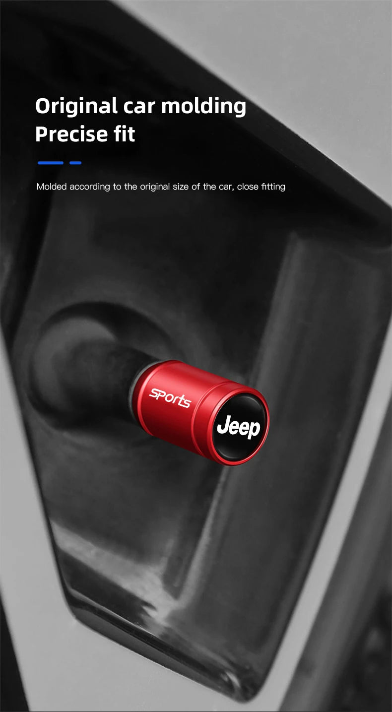 Jeep Aluminum Tire Valve Stem Caps – 4pcs