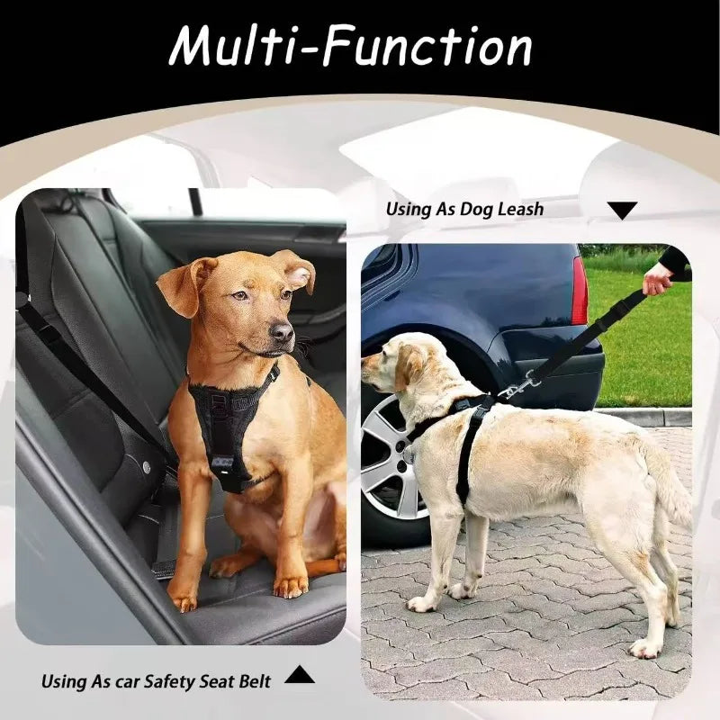 Dog Car Seat Belt – Nylon, Adjustable, 2pcs