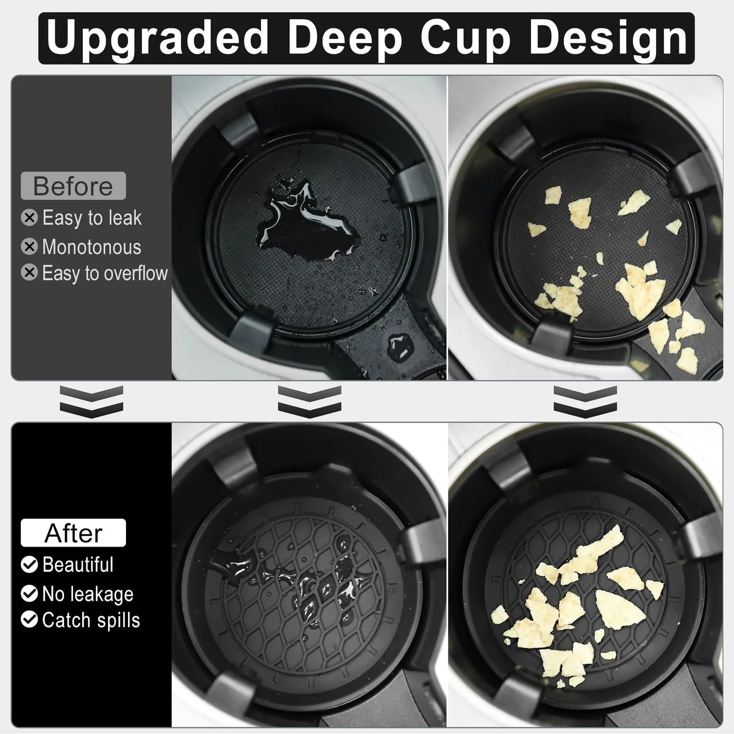 Silicone Car Cup Holder Coaster Insert – 2/4pcs
