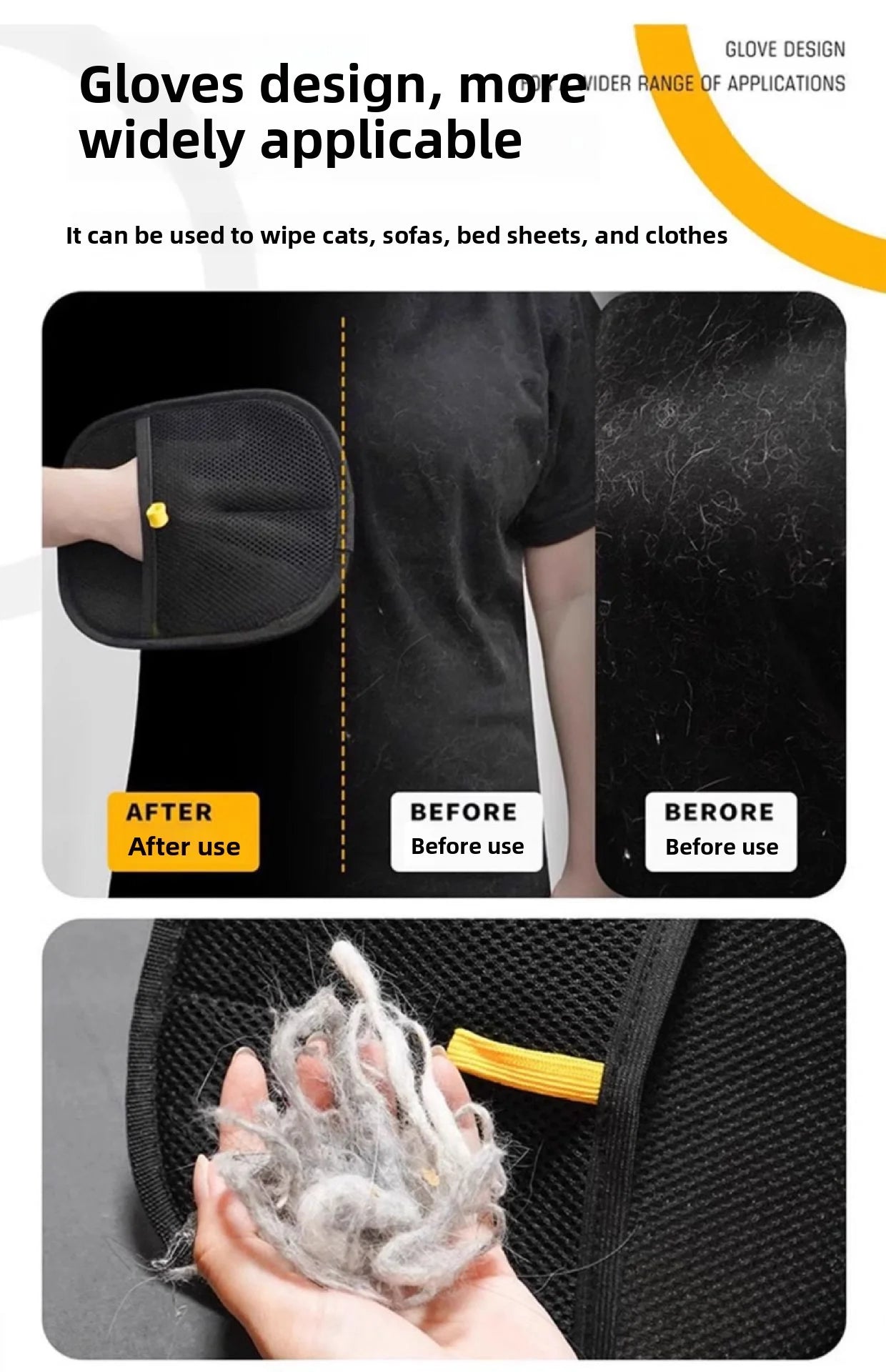 Pet Grooming & Hair Removal Gloves – Static Dedusting