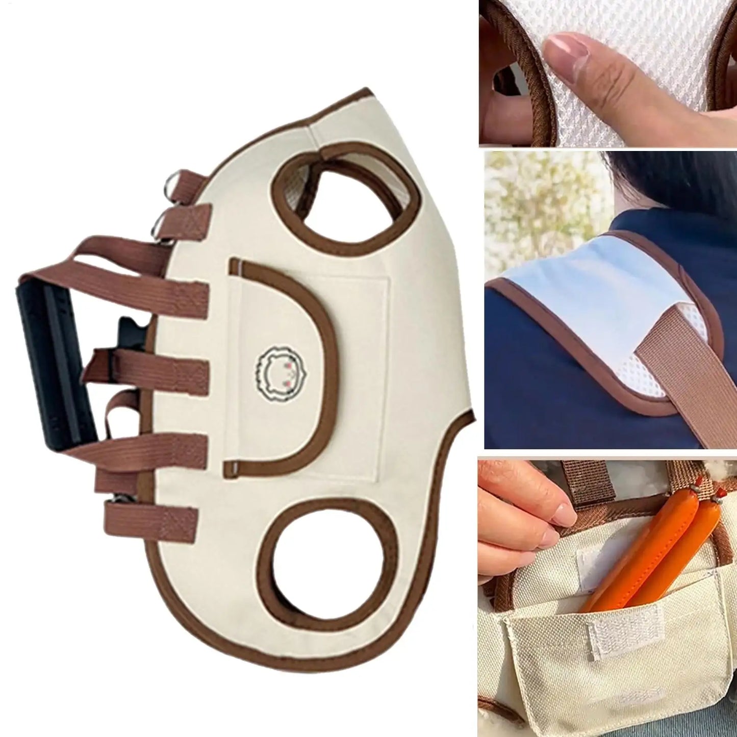 Small Dog Carrier Sling for Puppy Adjustable Breathable Pet Pouch with Pocket Hands-Free Cat Carrier Backpack for Travel Hiking