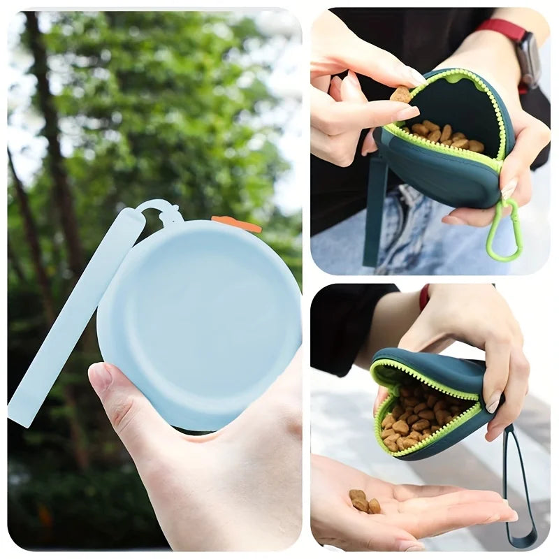 Silicone Dog Food Bag – Portable Outdoor Treat Pouch
