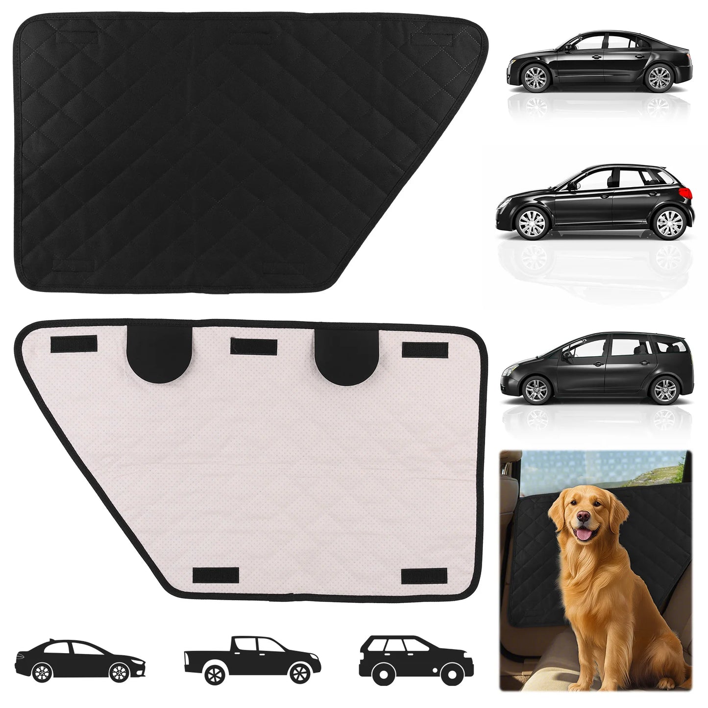 2Pcs Oxford Waterproof Car Door Protector for Dogs Pet Vehicle Door Protector Washable Car Door Protect Mats for Car Truck & SUV