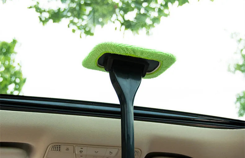 Car Window Cleaning Brush – Microfiber, Long Handle