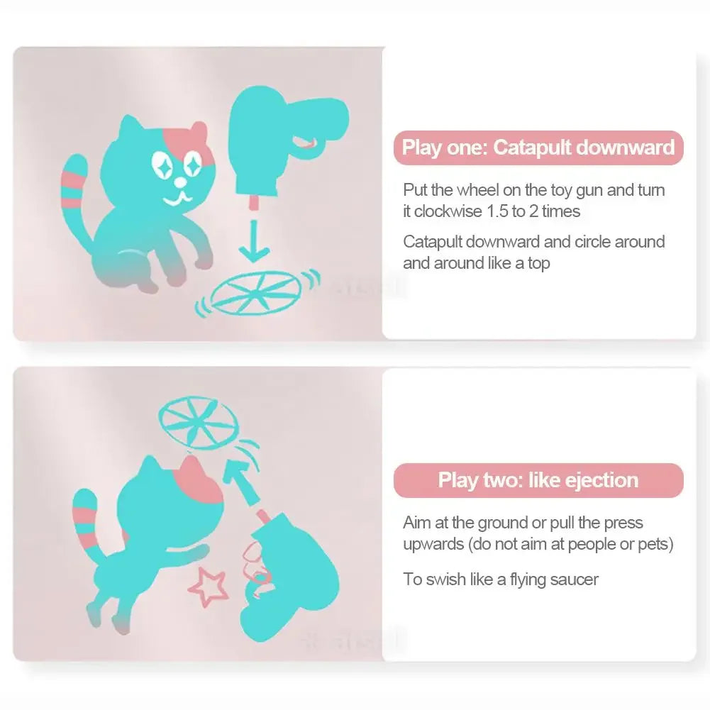 Funny Cat Interactive Teaser Training Toy Rotating Flying Discs Games Toys Pets Supplies Accessories Toys for Cat Pet Products