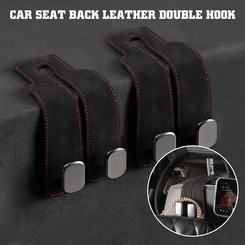 2-in-1 Car Headrest Hook – Foldable Double Hook