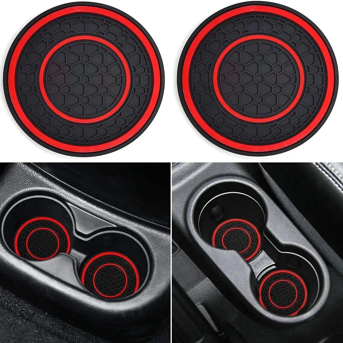 Anti-Slip Car Cup Holder Liner Mats – 2pcs