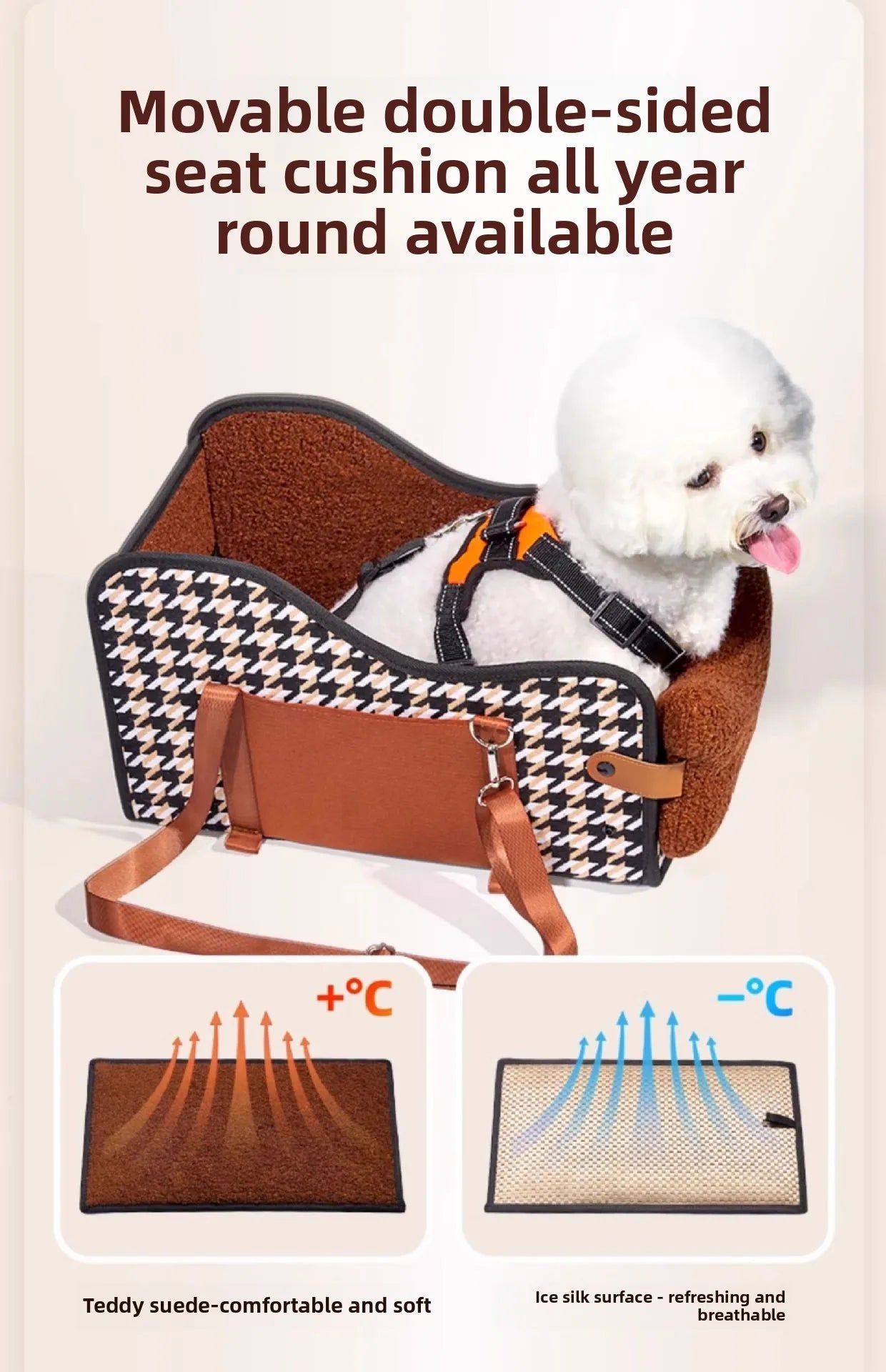 Car Dog Bed Center Console Pet Safety Seat Cushion for Cats Dog Cat Travel Car Accessories Carriers Dog Safety Kennel Armrest