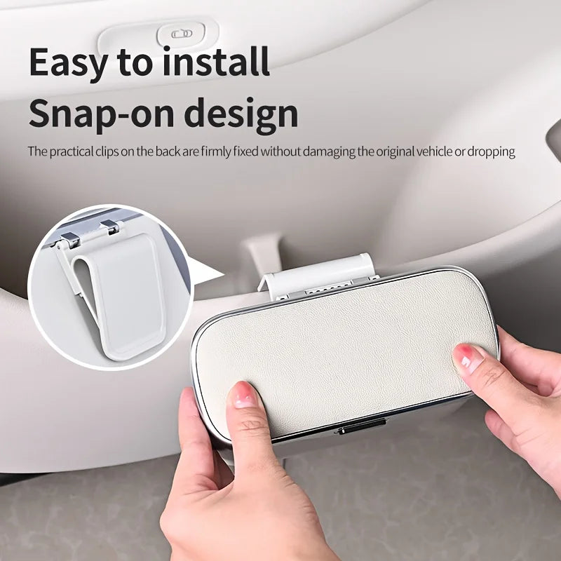 Car Trash Can with Lid – PU Leather, Hanging