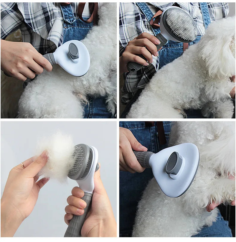 Stainless Steel Hair Remover Brush for Dogs and Cats, Non-slip Beauty Brush, Dog Grooming Equipment, Pet Hair Removal Comb
