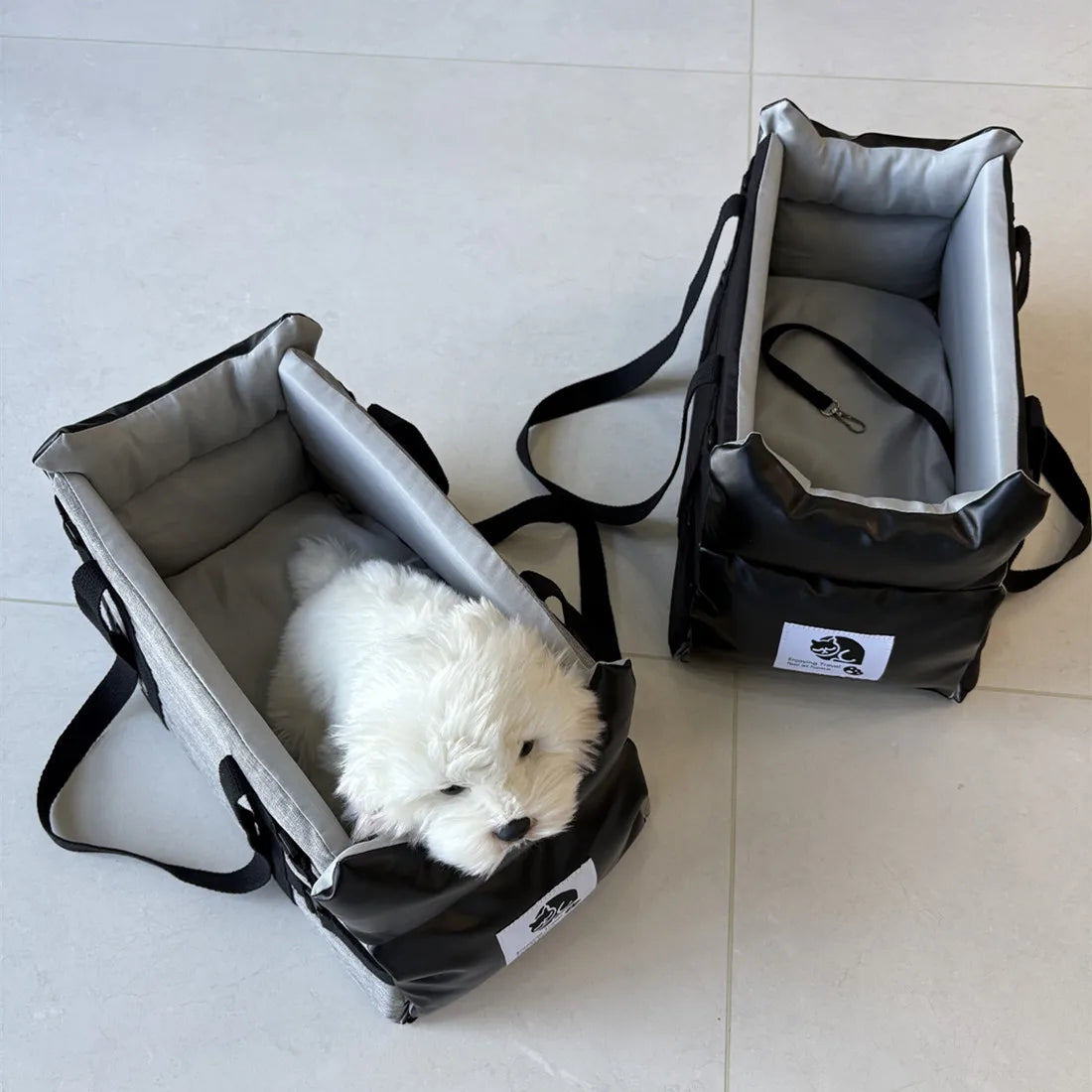 Car Pet Seat Carrier for Small Dogs & Cats – Leather, Up to 5kg
