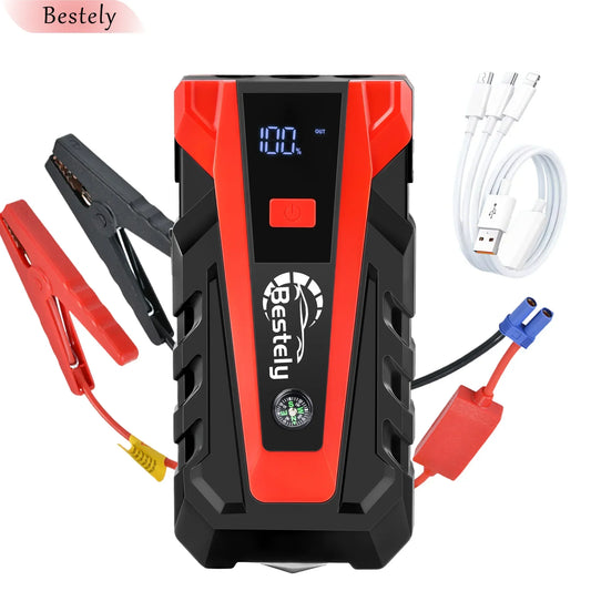 12v Car Battery Jump Starter, 12v Jump Starter Battery Pack 3000A Peak,Portable Jump Box with Full LCD Screen & LED Light & USB